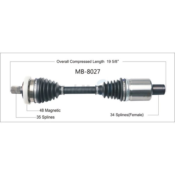 Surtrack Axle Cv Axle Shaft, Mb-8027 MB-8027 - main